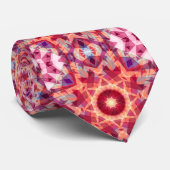 フェスティバル赤紫イエロージオメトリッククリスマススター ネクタイ (ロール)