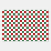 フェスティバル赤緑チェックパターン ラッピングペーパーシート (正面)