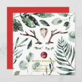 フェスティバル赤緑葉ユーカリプトゥスマグノリア シーズンカード (正面/裏面)