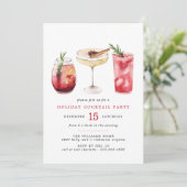 フェスティバル赤 |ウォーター・カラー・ホリデー・カクテルパーティー 招待状 (スタンド正面)