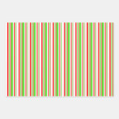 フェスティバル赤、白、緑のクリスマススタイルパターン ラッピングペーパーシート (正面2)