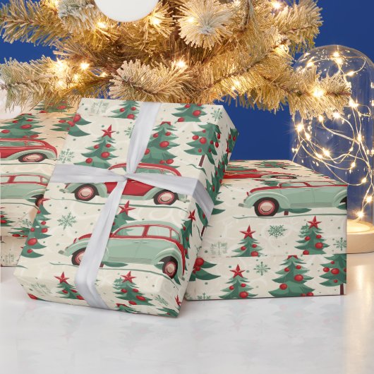 フェスティバル車の陽気な包み紙 ラッピングペーパー (クリスマス)