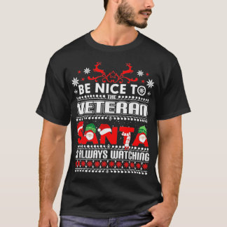 フェスティバル退職した軍隊ギフト醜いクリスマスの汗 Tシャツ