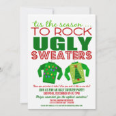 フェスティバル醜いクリスマスセーターパーティの招待状 招待状 (正面)