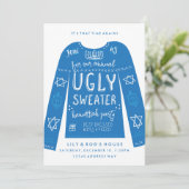 フェスティバル醜いセーターハヌカーパーティの招待状 招待状 (スタンド正面)