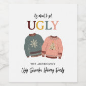 フェスティバル醜いセーターホリデーパーティークリスマス ワインラベル (シングルラベル)