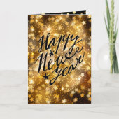 フェスティバル金ゴールドきらめくスターハッピーニューイヤー シーズンカード (正面)