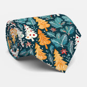 フェスティバル金ゴールドとブルークリスマス雪だるま ネクタイ (ロール)