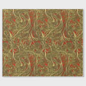 フェスティバル金ゴールドと赤華美ケルト旋回 ラッピングペーパー (フラット)