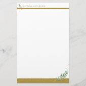 フェスティバル金ゴールドウィンターグリーナリークリスマスホリデー 便箋 (正面)