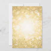 フェスティバル金ゴールドウィンタースノーフレークスカンパニーリボン 招待状 (裏面)