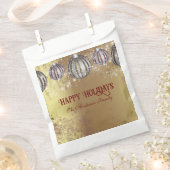 フェスティバル金ゴールドクリスマスバウズハッピーホリデー フェイバーバッグ (クリップ留めされた状態)