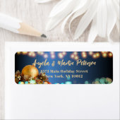 フェスティバル金ゴールドクリスマスバウブル差出人住所ラベル ラベル (インサイチュ)