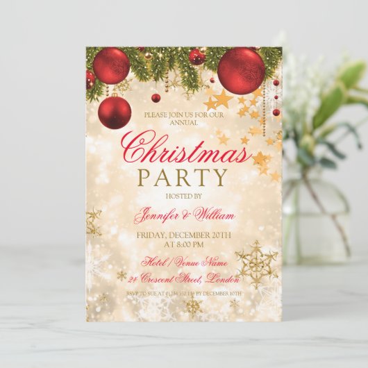 フェスティバル金ゴールドクリスマスホリデーパーティー 招待状 (スタンド正面)