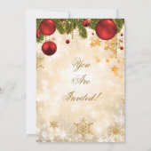 フェスティバル金ゴールドクリスマスホリデーパーティー 招待状 (裏面)