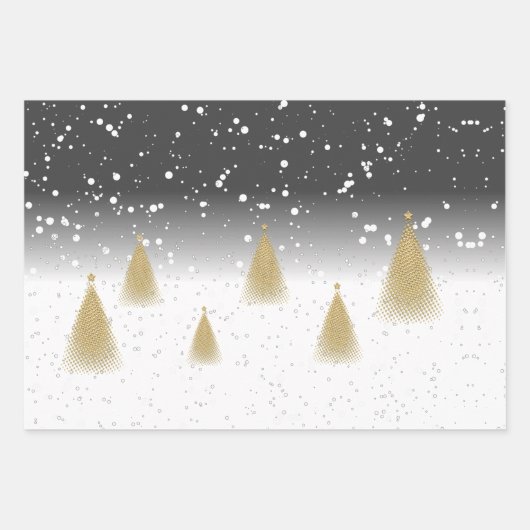 フェスティバル金ゴールドクリスマスレスハーレクイン ラッピングペーパーシート (正面3)