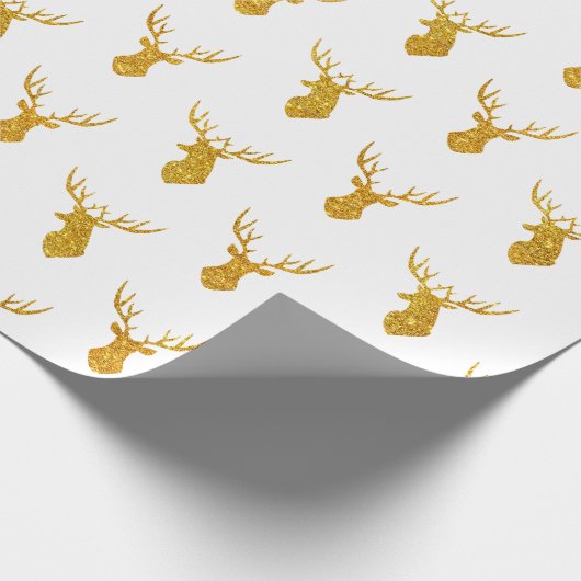 フェスティバル金ゴールドグリッタークリスマストインデア ラッピングペーパー (角)