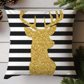 フェスティバル金ゴールドグリッターディアクリスマス クッション