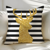 フェスティバル金ゴールドグリッターディアクリスマス クッション