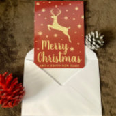 フェスティバル金ゴールドグリッタートナカイのクリスマスフォト シーズンカード