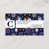 フェスティバル金ゴールドグリッター星オーナメント水色 予約カード (裏面)