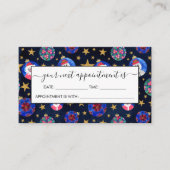 フェスティバル金ゴールドグリッター星オーナメント水色 予約カード (正面)