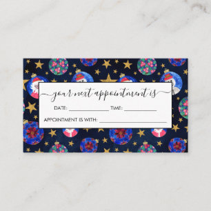 フェスティバル金ゴールドグリッター星オーナメント水色 予約カード