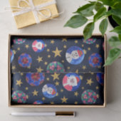 フェスティバル金ゴールドグリッター星オーナメント水色 薄葉紙 (ギフト)