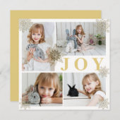 フェスティバル金ゴールドジョイクリスマスフォトホリデーカード (正面/裏面)