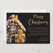 フェスティバル金ゴールドジンジャーブレッドメリークリスマス シーズンカード (正面)