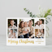 フェスティバル金ゴールドスクリプト5フォトコラージュ 箔シーズンカード (立ち正面)