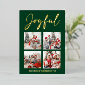 フェスティバル金ゴールドスクリプトJOYFUL モダン Green Photo 箔シーズンカード (立ち正面)