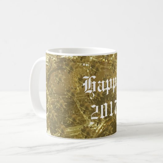 フェスティバル金ゴールドスターズハッピーニューイヤー2017マグカップ コーヒーマグカップ (正面左)