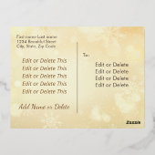 フェスティバル金ゴールドスターハッピーニューイヤーのクリスマスパーティー 箔招待状ポストカード (裏面)