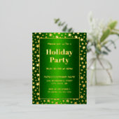 フェスティバル金ゴールドスターハッピーニューイヤーのクリスマスパーティー 箔招待状ポストカード (立ち正面)