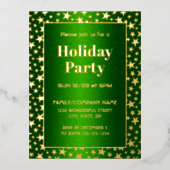 フェスティバル金ゴールドスターハッピーニューイヤーのクリスマスパーティー 箔招待状ポストカード (正面)