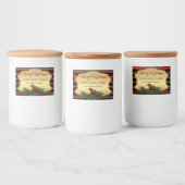 フェスティバル金ゴールドストライプのクリスマスフードラベル フードラベル (ボトル)