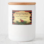 フェスティバル金ゴールドストライプのクリスマスフードラベル フードラベル (正面)