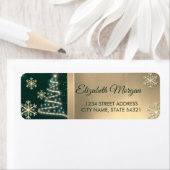 フェスティバル金ゴールドスノーフレークスクリスマスツリーグリーン ラベル (インサイチュ)