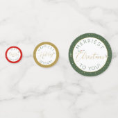 フェスティバル金ゴールドタイポグラフィ食べドリンクメリークリスマス コンフェッティ (正面)