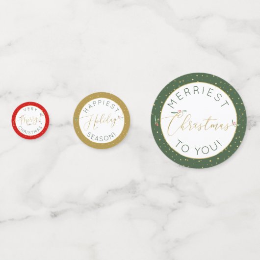 フェスティバル金ゴールドタイポグラフィ食べドリンクメリークリスマス コンフェッティ (正面)