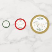 フェスティバル金ゴールドタイポグラフィ食べドリンクメリークリスマス コンフェッティ (裏面)