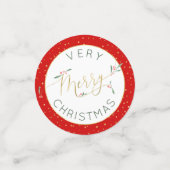 フェスティバル金ゴールドタイポグラフィ食べドリンクメリークリスマス コンフェッティ (スモール正面)