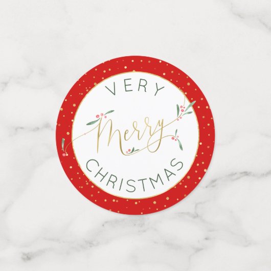 フェスティバル金ゴールドタイポグラフィ食べドリンクメリークリスマス コンフェッティ (スモール正面)