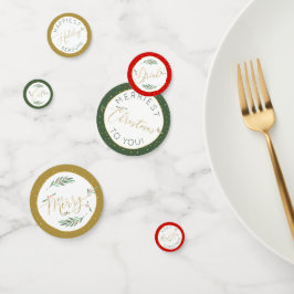 フェスティバル金ゴールドタイポグラフィ食べドリンクメリークリスマス コンフェッティ