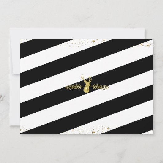 フェスティバル金ゴールドディアホリデーパーティ招待状 招待状 (裏面)