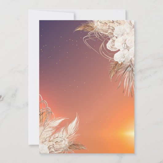 フェスティバル金ゴールドフレームボホフラワーズリタイアメント 招待状 (裏面)