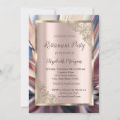 フェスティバル金ゴールドフレーム、バラ金ゴールド、抽象芸術廃棄 招待状 (正面)