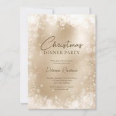 フェスティバル金ゴールドホワイトスノーシエレガントックなクリスマス 招待状 (正面)