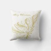 フェスティバル金ゴールドホワイトメリークリスマス装飾用クッション クッション (裏面)